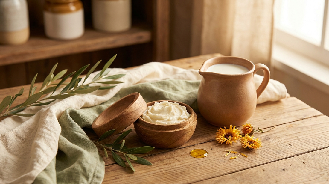 Hearth and Homestead vs Wild Gold Tallow emu oil tallow balm comparison with balm, oil and milk